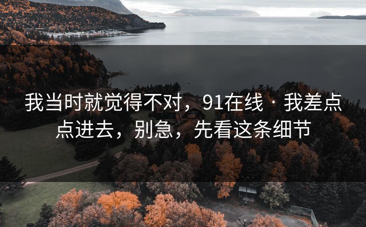 我当时就觉得不对，91在线 · 我差点点进去，别急，先看这条细节